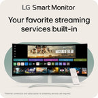 LG 34SR60QC-W 34-inch QHD (3440x1440) Curved Smart Monitor with Streaming  UltraWide Screen  webOS  HDR10  100Hz  Built-in Speaker  AirPlay2  Screen Share  Bluetooth  ThinQ App  White