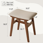 Vanity Desk and Stool Bundle 19.6in Walnut