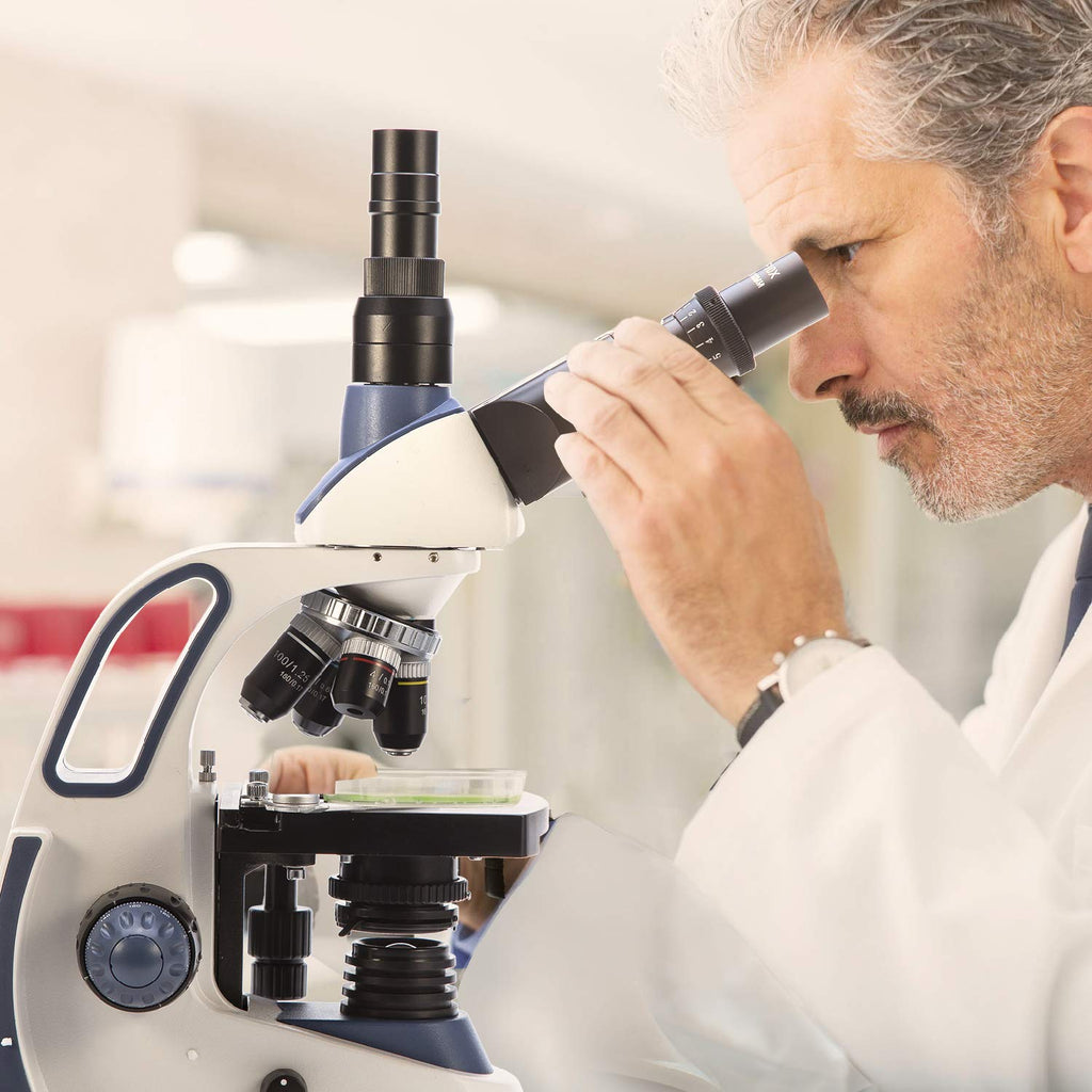 Swift SW380T 40X-2500X Magnification  Siedentopf Head  Research-Grade Trinocular Microscope Compound Lab with Wide-Field 10X/25X Eyepieces  Mechanical Stage  Ultra-Precise Focusing  Camera-Compatible