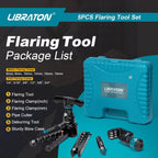 LIBRATON Flaring Tool, HVAC Flaring Tool Kit, Copper Flaring Tool, 45° Eccentric Single Flare Tool for 1/4''-3/4'' and 6-19mm with Pipe Cutter, Deburring Tool for Copper Aluminum Pipe
