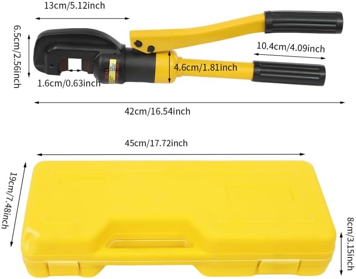 Hydraulic Rebar Pliers - Portable Hydraulic Rebar Cutter for Concrete Construction - Cuts 1/4" to 7/8" / 4mm to 22mm - 12ton - Handheld Cutting Tool With Box