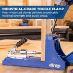 Kreg K4 Pocket Hole Jig - Adjustable, Versatile Jig for Strong Joints - Create Perfect, Rock-Solid Joints - Easily Adjustable Drill Guides - For Materials 1/2" to 1 1/2" Thick
