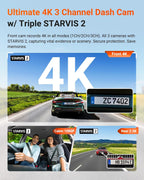 Vantrue N4 Pro S 4K 3 Channel Dash Cam w/Triple STARVIS 2  4K+1080P+2.5K Front Inside Rear Dash Camera  4+2.5K Dual Channel  HDR IR Night Vision  Voice Control  Parking Mode  GPS  Wi-Fi  Support 1TB