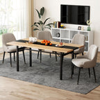 Giantex 71" Dining Table for 6-8 People, Large Kitchen Table with Heavy-Duty Metal Frame, Storage Rack, Industrial Rectangular Dinette Table for Dinner Dining Room Living Room Conference