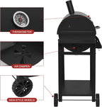 Royal Gourmet CC1830T 30-Inch Barrel Charcoal Grill with Warming Rack & Front Storage Basket, Outdoor BBQ Grill with 627 sq. in. Grilling Area for Backyard Barbecue Cooking Party, Black