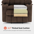 MCombo Dual Motor Large Power Lift Recliner Chair for Elderly, Lay Flat Lift Chair with Heat and Massage, Big Lift Recliner for Tall People, Cup Holders, Fabric 7896 (Large, Mocha)