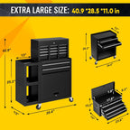 8-Drawers Rolling Tool Chest with Wheels, 3-in-1 Exclusive Tool Box Combo with Removable 4-Tire Utility Cart, 30% Extra Storage Rolling Tool Cabinet for Garage Workshop, 35”W x 13”D x 43”H-2026