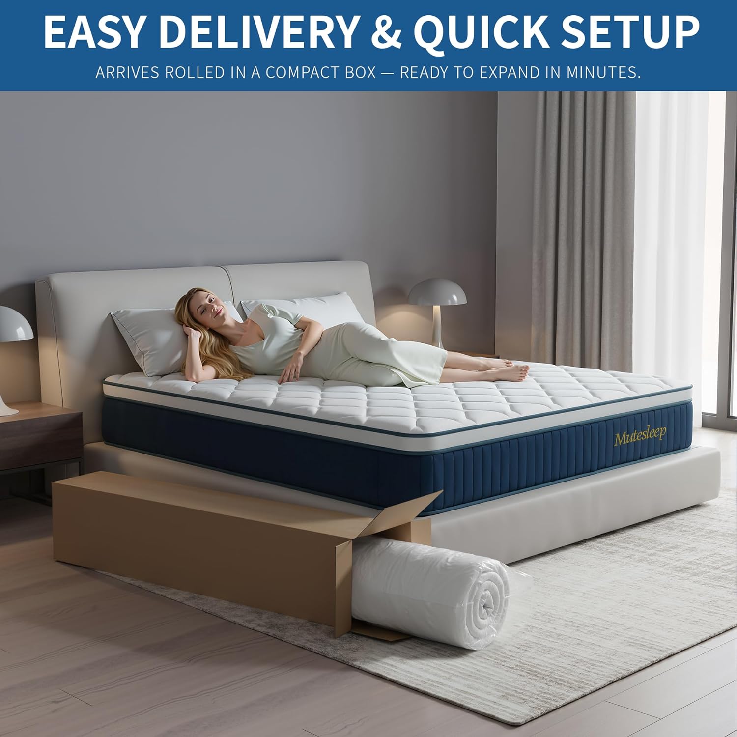 14″ Queen Hybrid Mattress – Cooler, Quieter & Deeper Comfort, Airflow Foam + Pocket Coils, 2″+ Plush Cushion, Heavy-Duty Support, CertiPUR-US, Fiberglass-Free, Mattress in a Box
