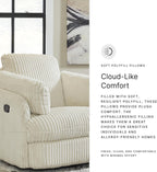 Signature Design by Ashley Tie-Breaker Casual Swivel Glider Recliner with Hidden Storage, White