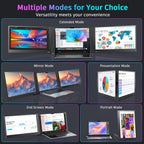 QQH Laptop Screen Extender  15.6" Triple Portable Monitor with Ultra-Slim FHD IPS Display  One Cable USB-C Monitor Extender Compatible with MacOS  Windows  Android for 12-16" Laptop (Driver Need)