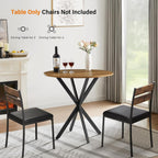 Vantic 31.5" Small Round Dining Table for 2-4, Round Kitchen Table for Small Spaces, Farmhouse Circle Dining Room Table for Kitchen and Living Room, Light Brown
