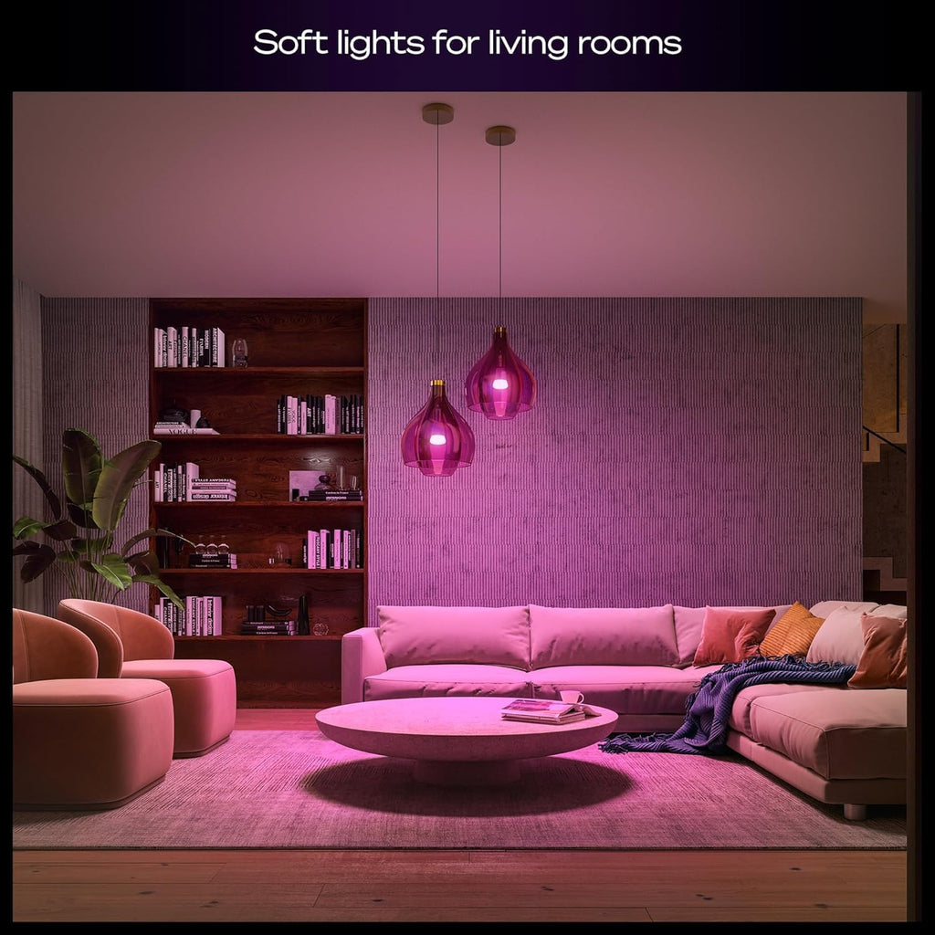 Philips Hue Starter Kit: Bridge Pro + 4 A19 E26 Smart Bulbs, White & Color Ambiance, Dimmable, Smart Light Hub, Works with Apple Home, Alexa, Google, Samsung SmartThings