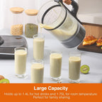 Joydeem Soymilk Maker Machine, Heated Blender with Grind Cup, Low Noise Variable Frequency Brushless Motor, 1.75L Capacity, Black, JD-B1Pro