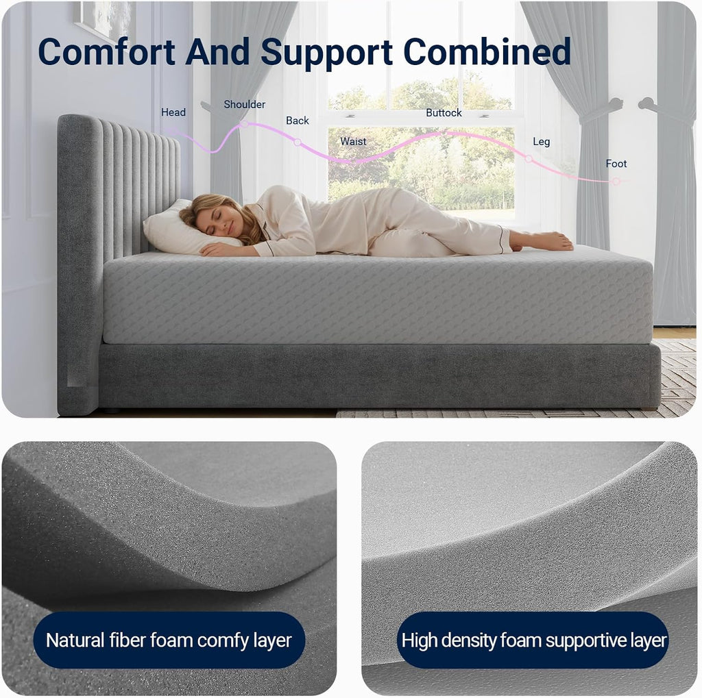 Avenco Queen Mattress, 12 Inch Queen Memory Foam Mattress in a Box for Refresh Sleep & Pressure Relief, CertiPUR-US Certified Soft Queen Size Mattresses