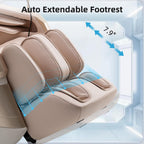 MassaMAX MT339 4D Massage Chair, Full Body Recliner with Auto Footrest, Zero Gravity, OTA Cloud Tech, SL Track, Deep Yoga Stretch, 27 Modes, APP, AI Control, and Heating (Golden)