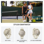 Garmin Lily® 2 Active  Small and Stylish Smartwatch  Built-in GPS  Hidden Display  Patterned Lens  Up to 9 Days Battery Life  Lunar Gold with Bone Silicone Band
