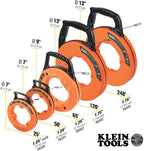 Klein Tools 56334 Electrical Fish Tape, Steel Wire Puller with Double Loop Tip, Optimized Housing and Handle for Heavy Duty Wire Pulls, 240-Foot