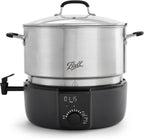 Ball EasyCanner Electric Water Bath Canner, 21-Quart Capacity, Automated Heating, Multicooker & Steamer Functionality
