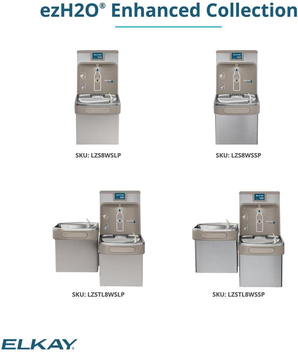 Elkay LZS8WSLP EZH2O Filtered Fountain & Bottle Filling Station, Lt. Gray, 120V