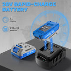Cordless Drill & Impact Driver: DEKOPRO 20V Brushless Power Drill and 20V Brushless Impact Driver Set, Power Tool Set with 2 x 2.0Ah Batteries, Charger, Bag& 52 x Accessories-Blue