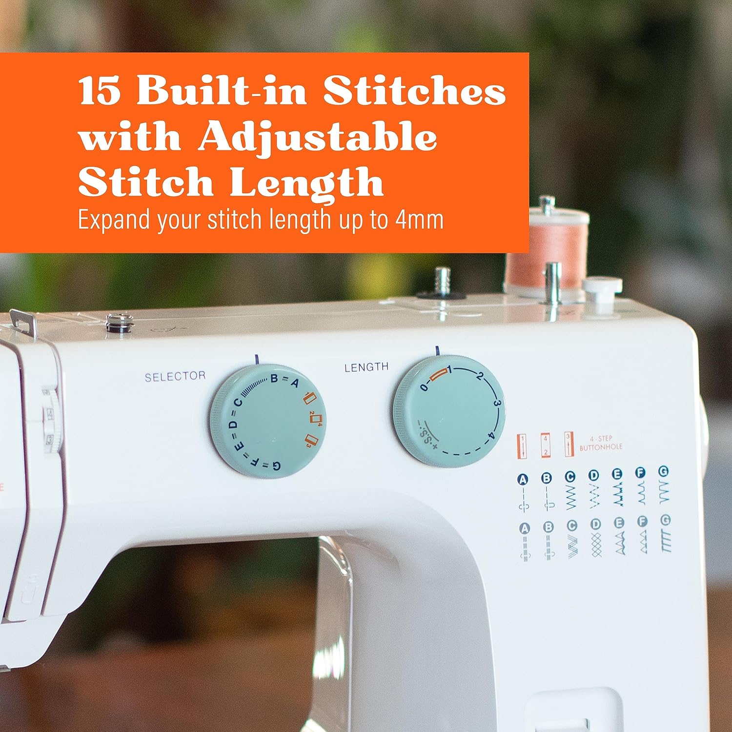 Sewing Machine for Beginners, The Dream by American Home, 15 Built-in Stitches, Great for Refashioning Clothes, AH700