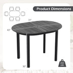 Giantex 43" Wooden Dining Table for 2-4 People, Oval Kitchen Table w/Rubber Wood Legs, Farmhouse Dining Room Desk for Small Place Apartment, Home Office Living Room Furniture, Load 260 LBS