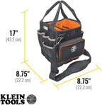 Klein Tools 5541610-14 Tool Bag with Shoulder Strap Has 40 Pockets for Tool Storage and Orange Interior