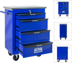 4-Drawer Rolling ToolChest, Blue & BlackModular Tool Box withWheels, Heavy-DutyRolling Tool Cabinet forGarage & WorkshopStorage