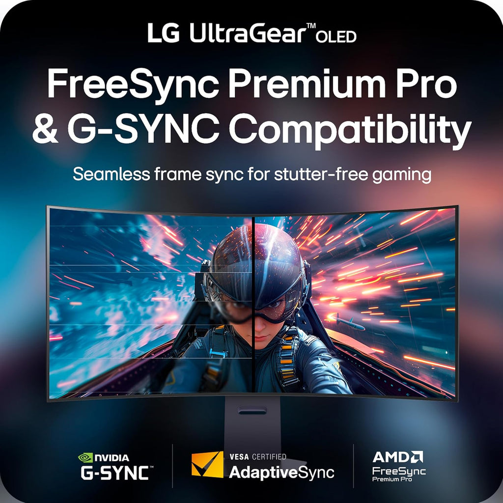 LG 45GX950A-B 45-inch Ultragear 5K2K WUHD (5120 x 2160) OLED Curved Gaming Monitor  Dual-Mode  165Hz  0.03ms  NVIDIA G-Sync  AMD FreeSync Premium Pro  HDR True Black 400  USB Type-C 90W  DP2.1
