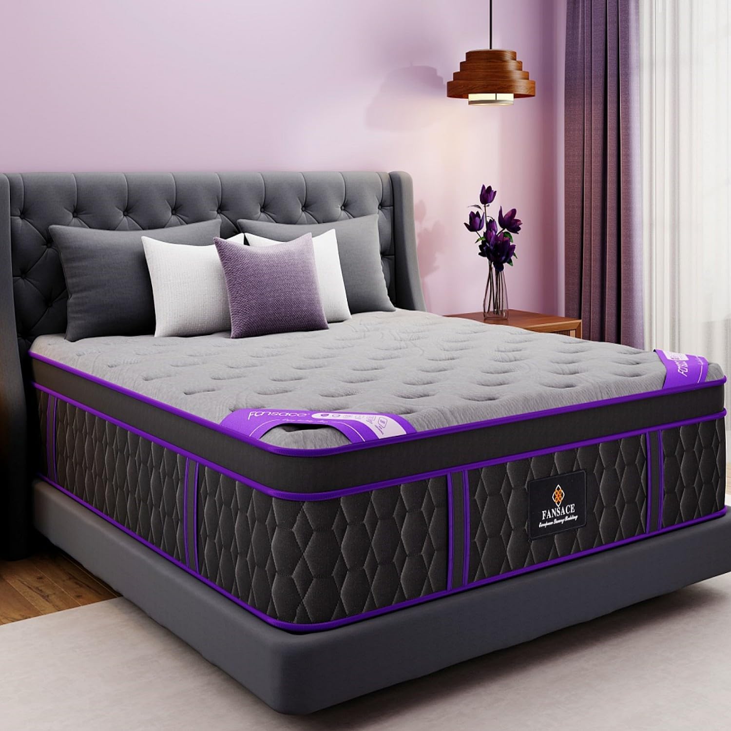 Orthopedic Firm King Size Mattress, 14 Inch Deluxe Hybrid King Mattress in a Box, Cooling-Gel Memory Foam&Pocket Spring, Pressure Relief, Extra Edge Support, 365-Night Trial (2026 Upgraded Support)