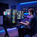 STGAubron Gaming PC Desktop Computer  Radeon RX 590 8G  Intel Core i7 up to 3.9G  32GB RAM  1TB SSD  WiFi 6  BT 5.0  RGB Fan x4  Windows 11 Home