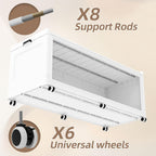 SAILUN 150Gal Extra Large Stackable Storage Bins with a Lid, Collapsible Storage Bins With Doors and Wheels, Foldable Storage Cabinet for Garage Closet Organization, White, 3Pack