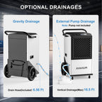 250 Pint Commercial Dehumidifier, Industrial Dehumidifier for 8,000 Sq.Ft Basement Warehouse Construction, Large Heavy Duty Commercial Grade Dehumidifiers with Drain Hose, Auto Defrost, Auto Restart