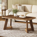 Tribesigns Coffee Table, Farmhouse Center Table with V-Shaped Legs, 47.2 x 23.6 Inches Rectangle Living Room Tables, Easy to Assemble, Rustic Brown