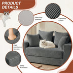 5 in 1 Convertible Sofa Bed,Small Boneless Couch Pull Out Loveseat Sleeper Sofa,Corduroy Futon Couch Folding Mattress with 4 Pillows for Living Room Bedroom Lounge (No Assembly)