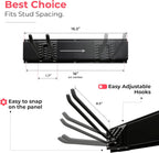 TIDYME Garage Tool Organizer Wall Mount - 96 inches - Sturdy Storage Rack with Adjustable Hooks, Anti-Rust - Easy Installation, 600lbs Capacity - Garden Tool Organizer (06 Racks & 12 Hooks)