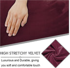 ULTICOR 7-Piece L Shape Sectional Recliner Sofa Covers, Velvet Stretch Reclining Couch Covers for Reclining L Shape Sofa, Thick, Soft, Washable (Burgundy - Wine, L Shape 5 Seat Recliner Cover)