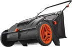 VEVOR Push Lawn Sweeper, 21inch Leaf & Grass Collector, Heavy Duty Thickened Steel Durable to Use with Large Capacity 3.5 cu. ft. Mesh Collection Hopper Bag, 2 Spinning Brushes