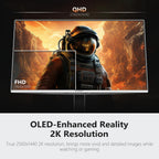 INNOCN 27" OLED 2K QHD 2560 x 1440p 500Hz Gaming Monitor  Gaming Console Ready  VRR  G-SYNC Compatible  HDR 500  0.03ms  FPS/RTS  HDMI 2.1  DP  Speaker  Pivot Adjustable Stand - GA27M1Q