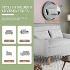 Vongrasig 48" Small Modern Loveseat Sofa, Mid Century Soft Corduroy Fabric 2-Seat Sofa Couch Tufted Love Seat with Back Cushions and Tapered Legs for Living Room, Bedroom and Small Space (Light Gray)