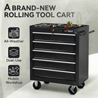 5 Drawers Tool Cart on Wheels, Rolling Tool Chest Tool Storage, Drawers Rolling Tool Trolley Organizer Tool Case for Garage, Warehouse, Workshop, Repair Shop (5 Drawers-Black)