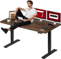 SANODESK Dual Motor Electric Standing Desk 71 x 32 Inches, Height Adjustable Sit Stand Desk with Large Splice Board for Home Office, Computer Workstation, Study & Gaming, Black Frame/Black Walnut Top