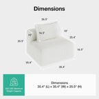 Novilla Modular Sectional Sofa, Modern Cloud Sectional Couch with Smarts Coil® Support, Upholstered Boneless Couch for Living Room Apartments Bedroom, No Assembly Required, Beige (Armless Chair)