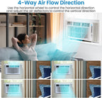 8000 BTU Window Air Conditioner with WiFi, Window AC Unit 110-115V Cools Up to 350 Sq. Ft., Energy Saving with Remote & App Control & Timer Function, Perfect for Small Rooms, Living Room, Office