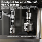 GSTK Upgrade Heavy Duty Carbide Hole Saw 14 Pcs,Metal Steel Hole Saw Drill Bit,TCT Hole Cutter,Alloy Hardness Upgrade, with 2*Extra Titanium Plated Pilot Center Drill and 2*L-Wrench