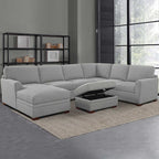 Thomasville Langdon Fabric Sectional with Storage Ottoman