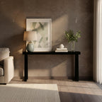 Plank+Beam Solid Wood Console Table, 66 Inch, Sofa Table, Narrow Entryway Table for Hallway, Behind The Couch, Living Room, Foyer, Easy Assembly, Black