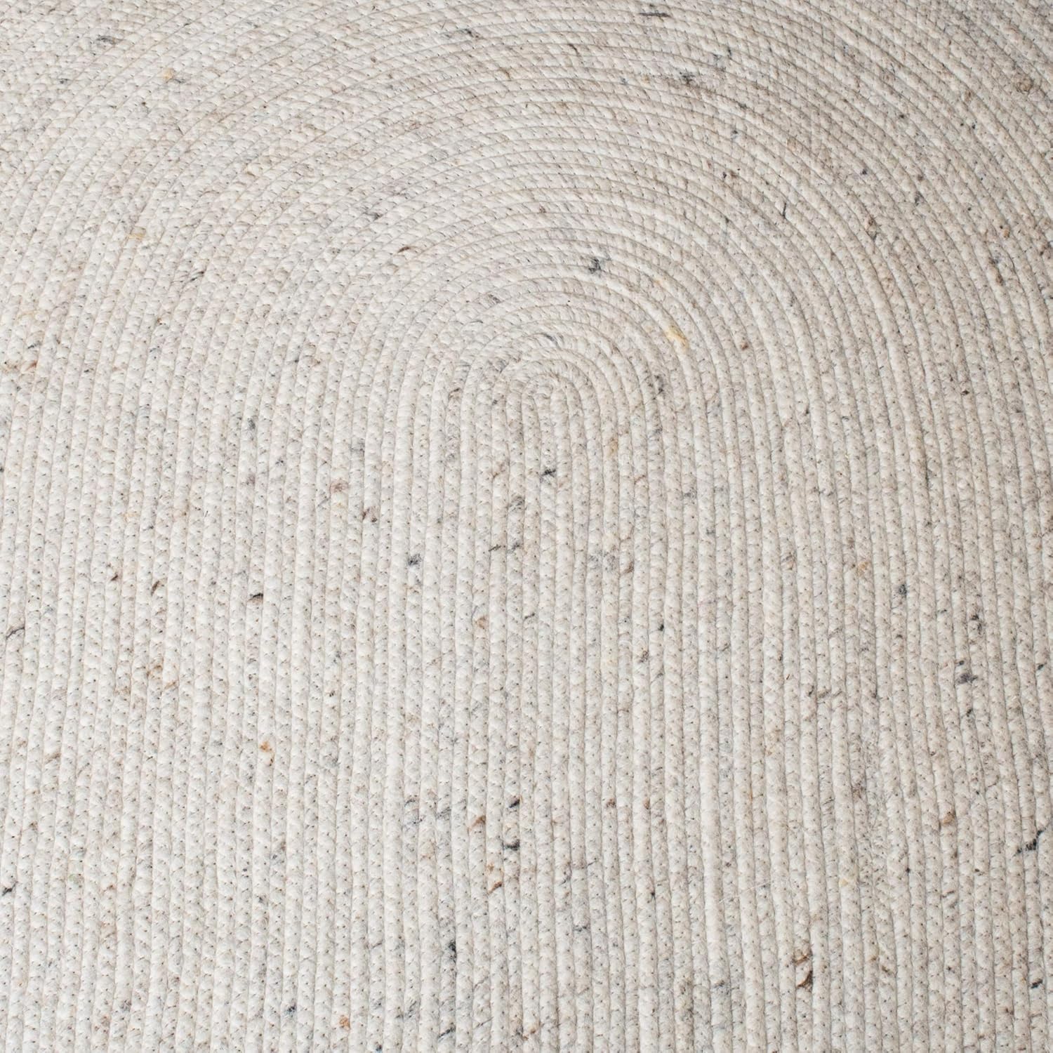 SAFAVIEH Braided Collection Area Rug - 8' x 10' Oval, Beige & Ivory, Handmade Country Cottage Reversible Wool, Ideal for High Traffic Areas in Living Room, Bedroom (BRD903B)