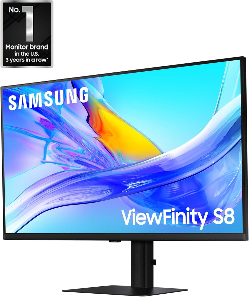 Samsung 32” ViewFinity S8 (S80UD) 4K UHD IPS HDR10 High Resolution Monitor  USB-C  Built-in Speakers  Ergonomic Stand  Built-in KVM Switch  Intelligent Eye Care  LS32D808UBNXGO  2025