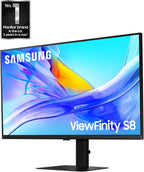 Samsung 32” ViewFinity S8 (S80UD) 4K UHD IPS HDR10 High Resolution Monitor  USB-C  Built-in Speakers  Ergonomic Stand  Built-in KVM Switch  Intelligent Eye Care  LS32D808UBNXGO  2025